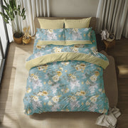 Sarome, set Completo Letto Matrimoniale in Policotone, Verde