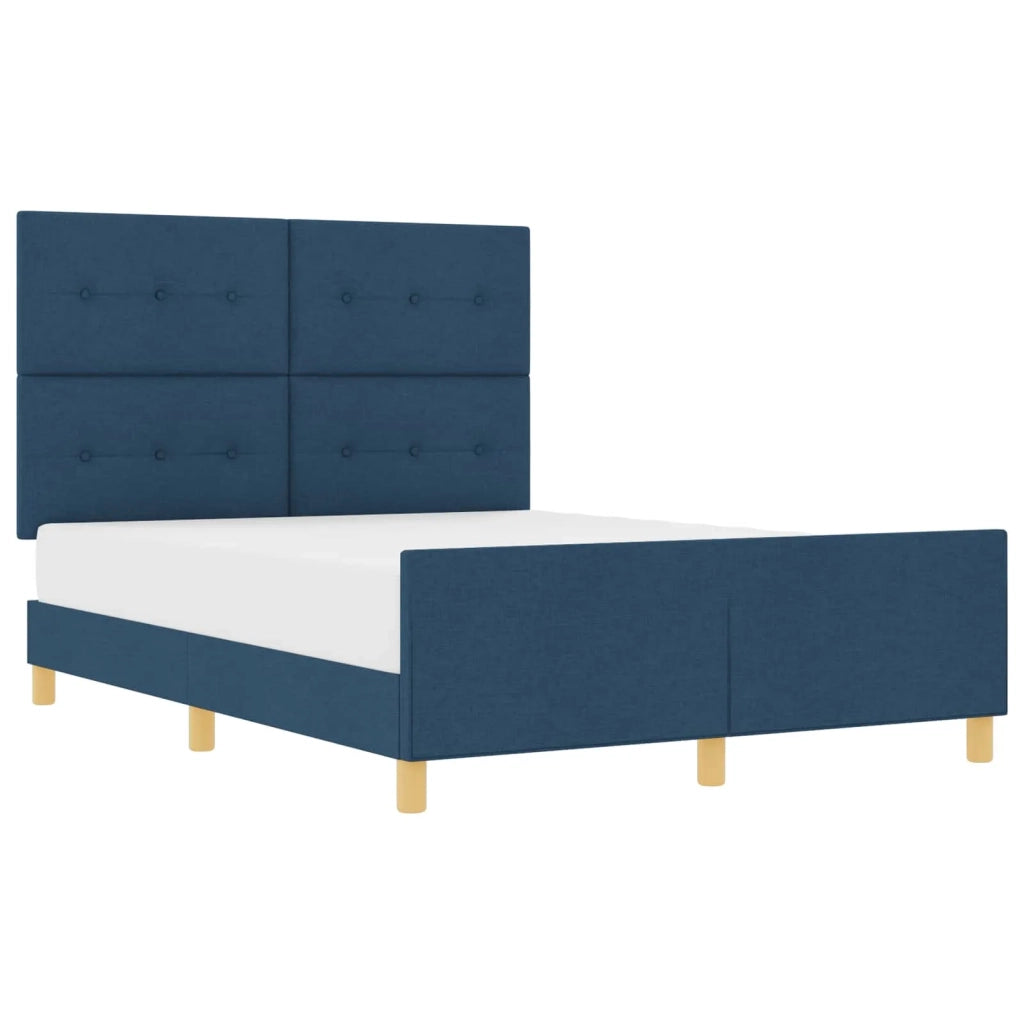 Struttura del letto con testiera Blu 160 x 200 cm Tessuto 3344745