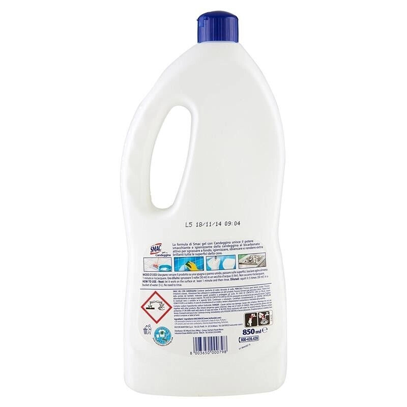 SET 3 CONFEZIONI SMAC GEL BAGNO DETERGENTE CON CANDEGGINA 850 ML