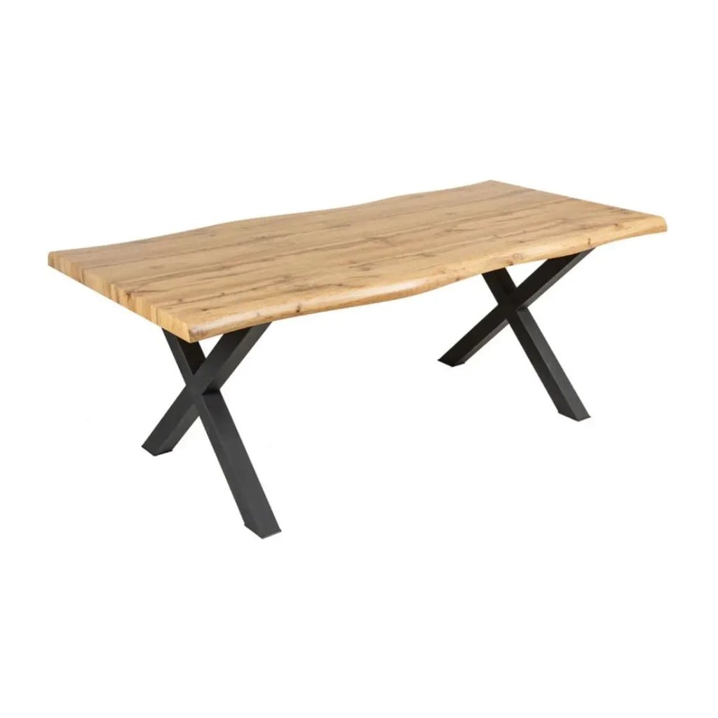 Table RIVET – Rettangolare 180 cm – Legno e metallo – Stile industriale