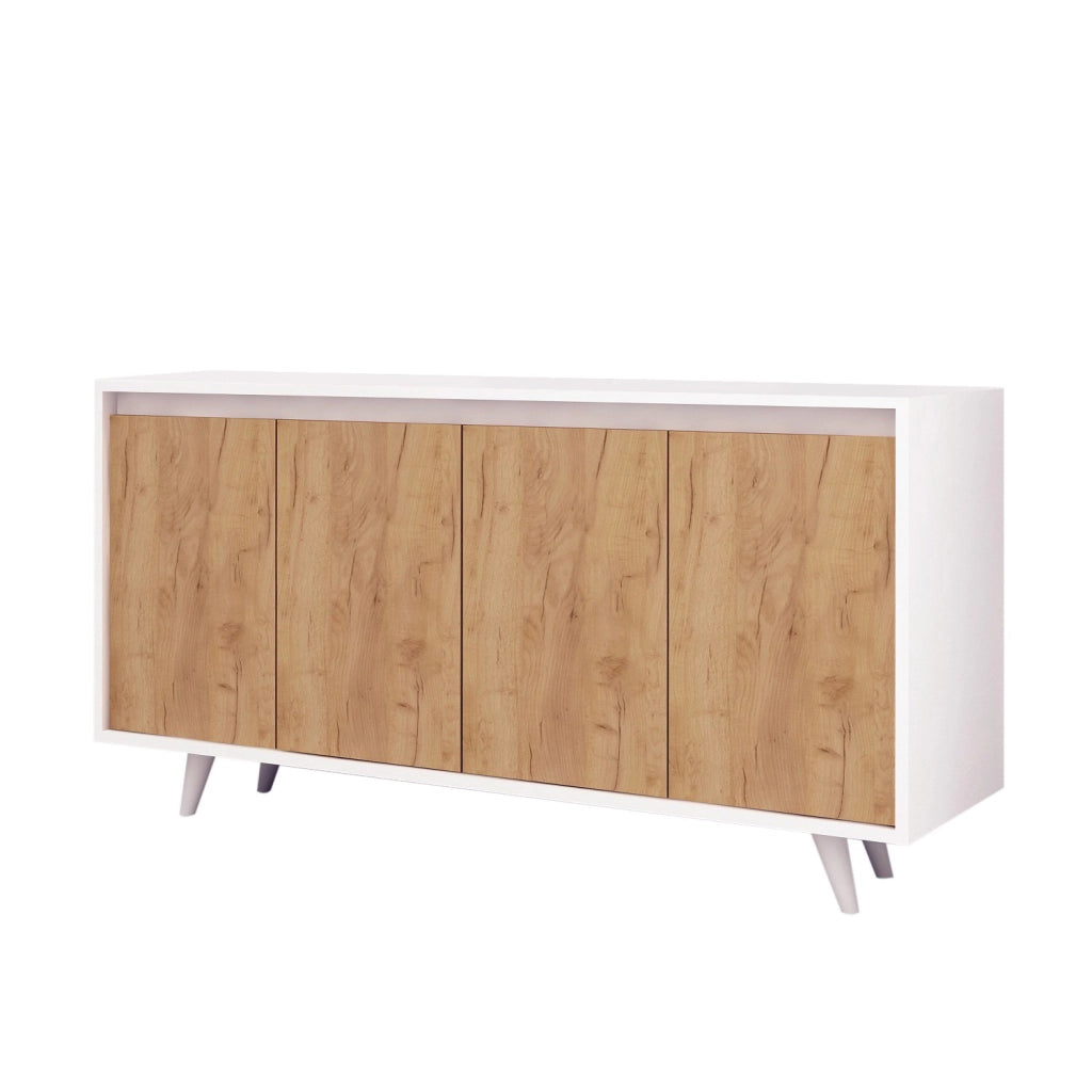 Credenza in legno "Nossa" - 140 x 40 x 86 cm - Marrone