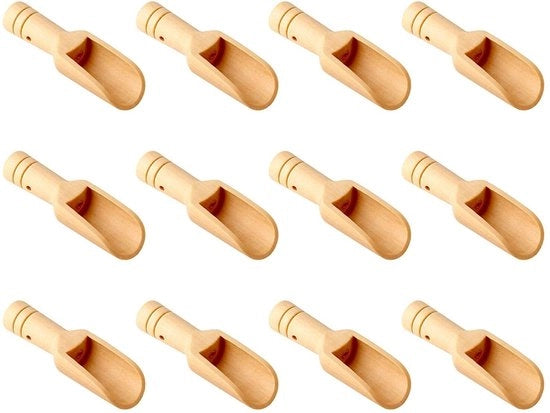 Mini Lepelli in Legno per Sale da Bagno e Cucina | 12 Pezzi