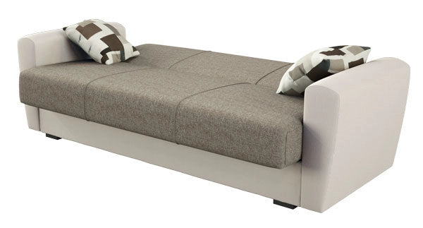 Divano miami 3 posti ecopelle grigio tessuto grigio