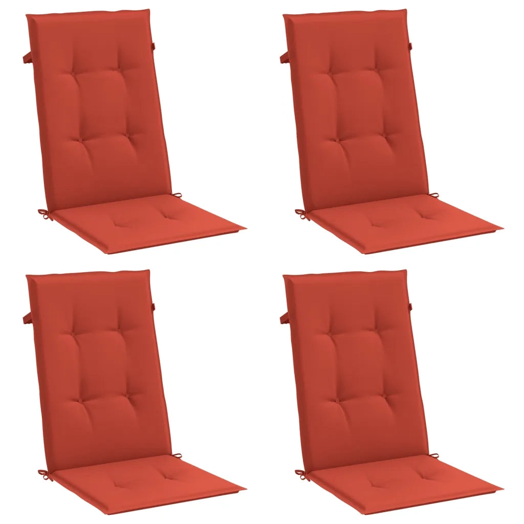 Cuscini Sedia Schiena Alta 4 Rosso Mélange 120x50x4 Tessuto 4002431