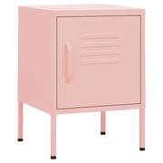 Comodino | Armadio da Notte | Mobiletto da notte Rosa 35x35x51 cm in Acciaio