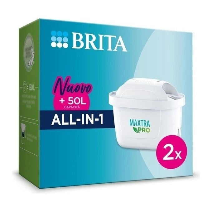 Brita Filtro per acqua MAXTRA PRO All-in-1 Pack 2 - NUOVA GENERAZIONE FILTRI - Per acqua di rubinetto dal gusto migliore e meno impurità