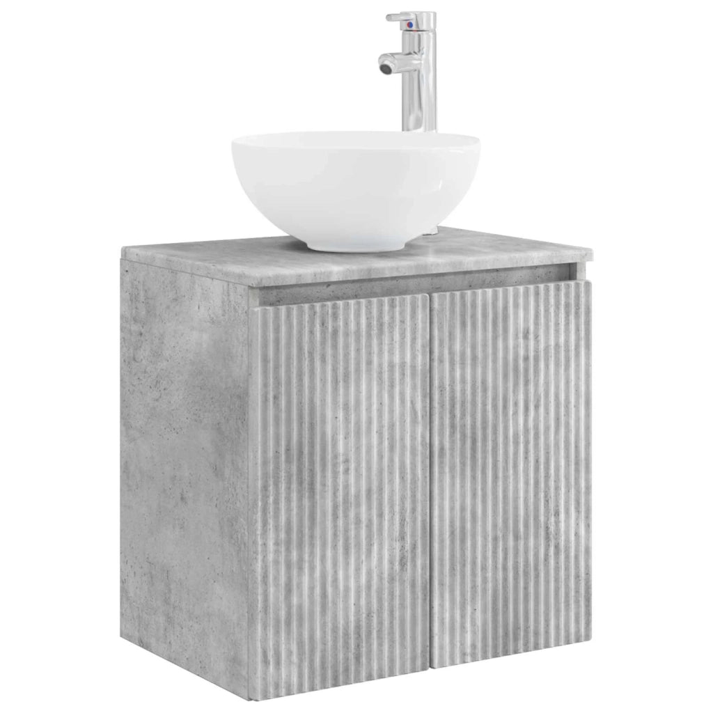Set di mobili per il bagno 6 pz Grigio Cemento 3407154