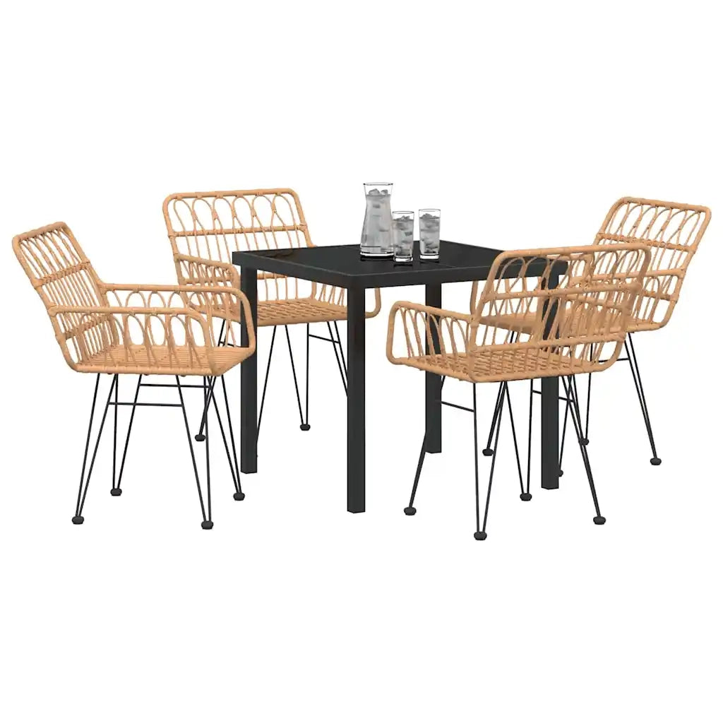Set da Pranzo per Giardino 5 pcs Marrone