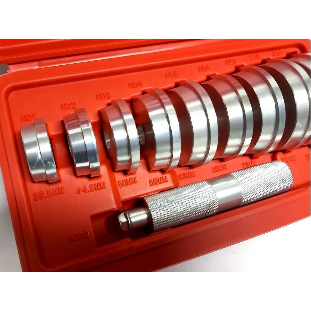 Trade Shop - Set 10 Pezzi Estrattori Cuscinetti Boccole Con Valigetta Ruote Auto Moto Camion -