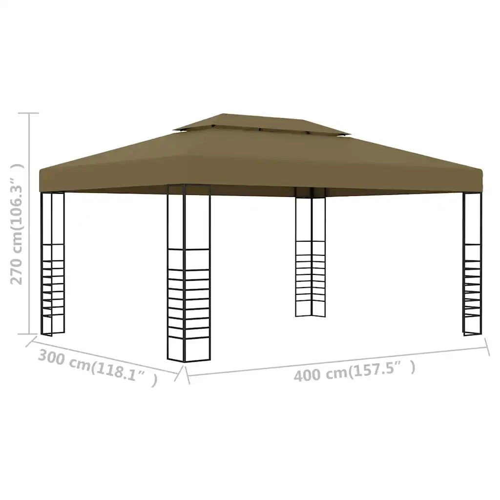 Gazebo | Pergolato 3x4 m Grigio Talpa 180 g/m2
