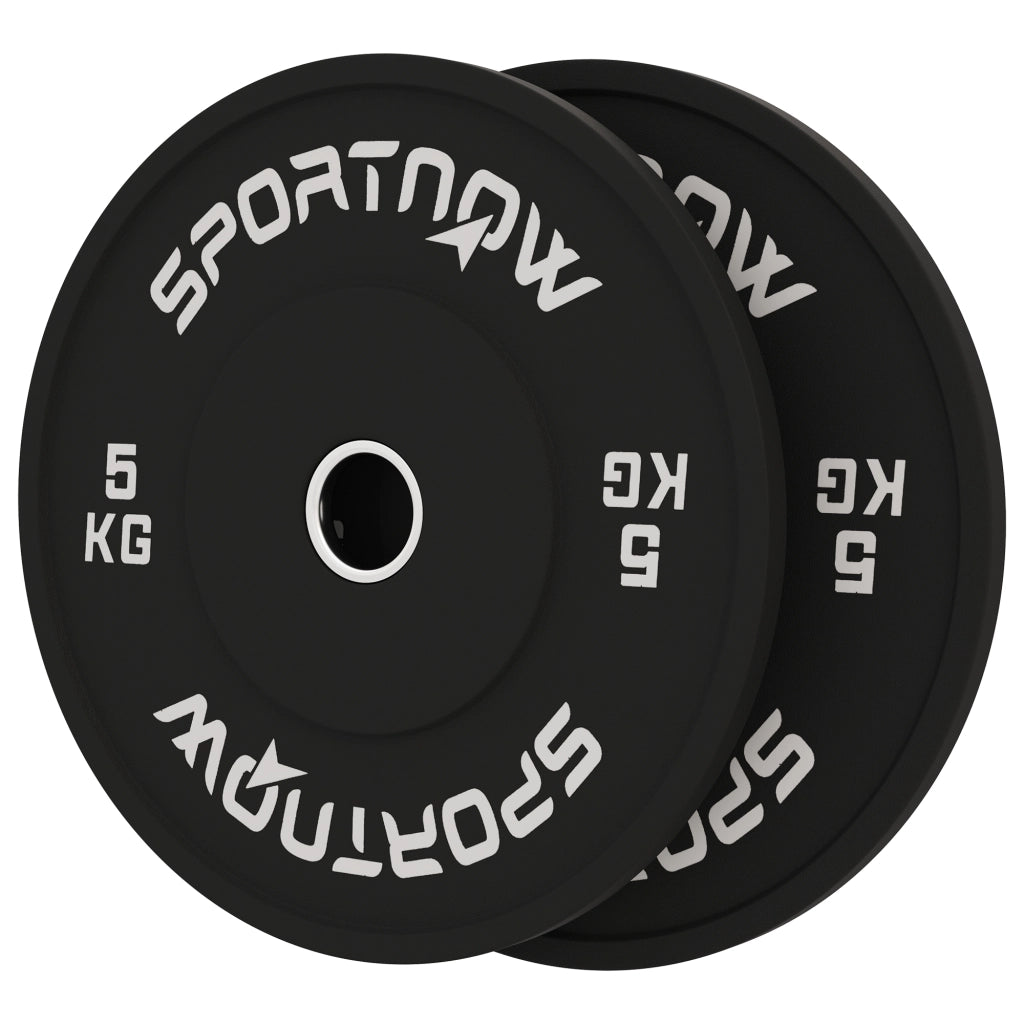 Dischi Pesi 5kg in Gomma ¨C Minimal ¨C Nero 2''