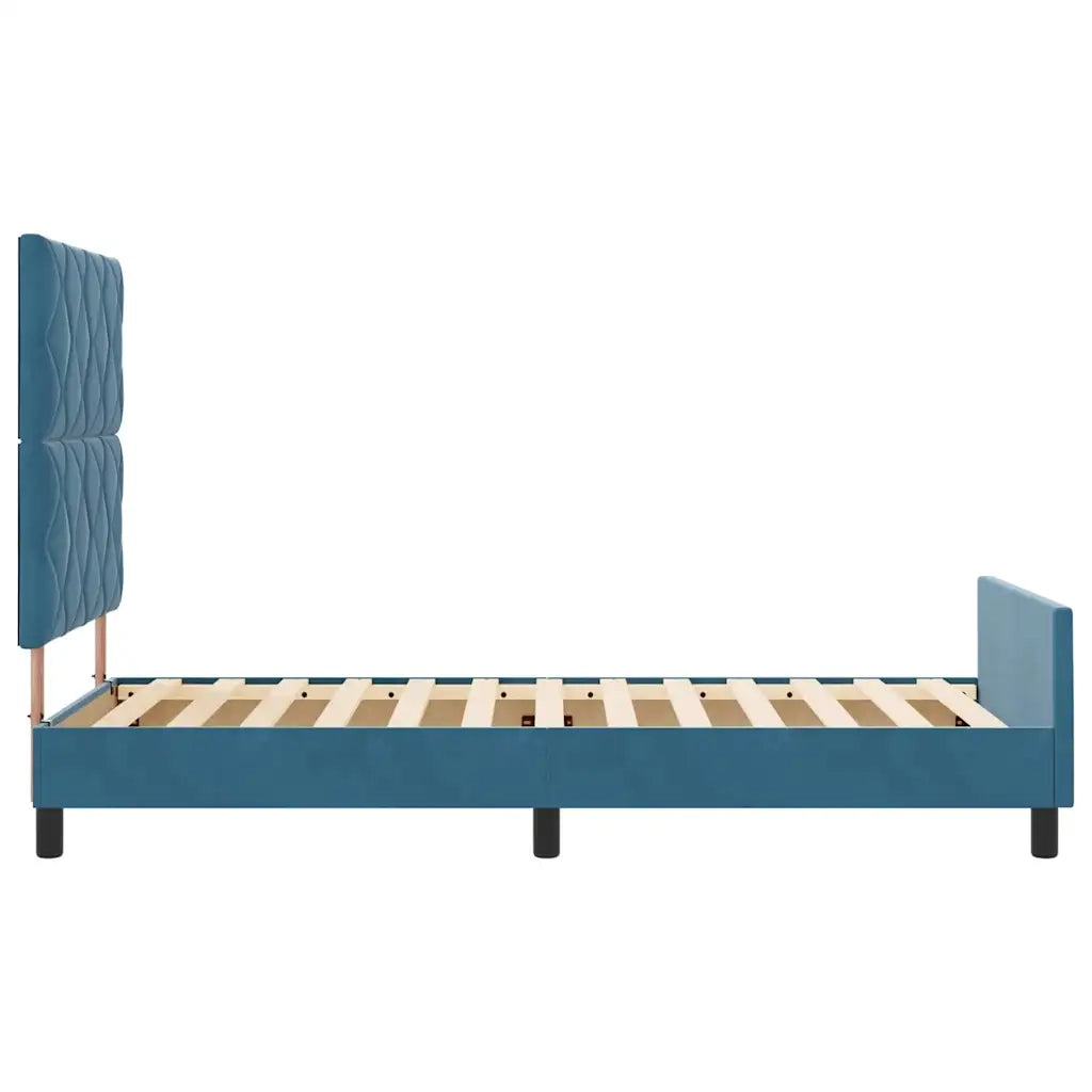 Letto a molle con testiera Blu Scuro 100 x 200 cm Velluto 3344991