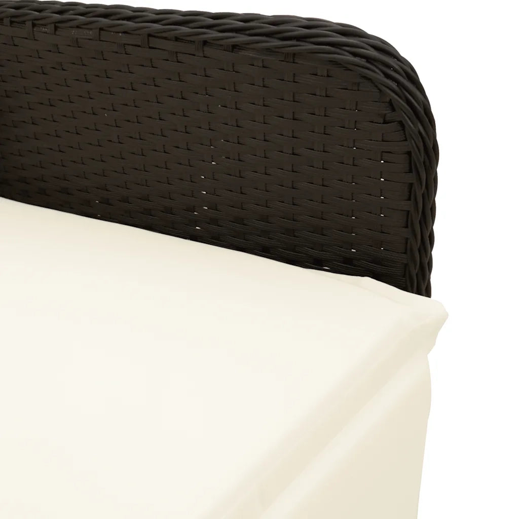 Set da Bistrò da Giardino 7 pz con Cuscini Nero in Polyrattan 3277139