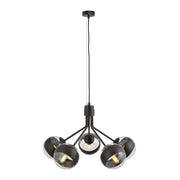 Lampadario Emibig Nova 5 nero/trasparente 5xE14 dimmerabile