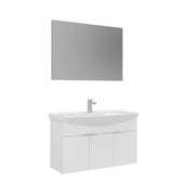 Set mobile lavabo con specchio (2 pezzi) "Purus 100" - 100 x 50 x 58 cm - Bianco