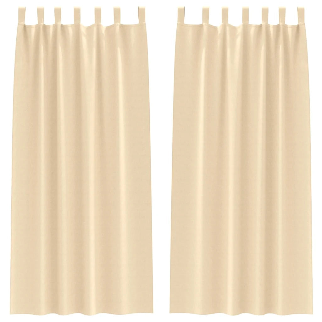 Tende Blackout con Anelli 2 pcs Crema 245 x 140 cm Poliestere 4107596