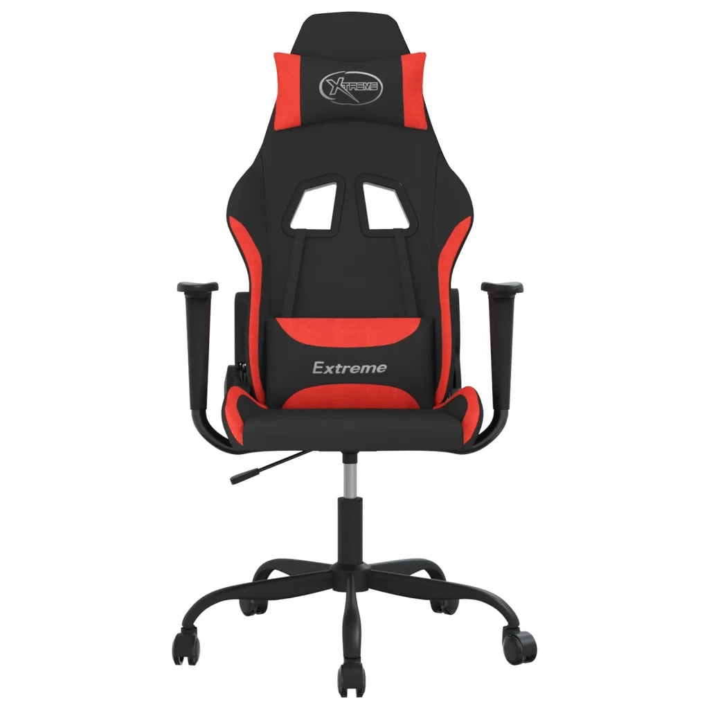 Sedia da Gaming Rosso e Nero in Tessuto 3143720