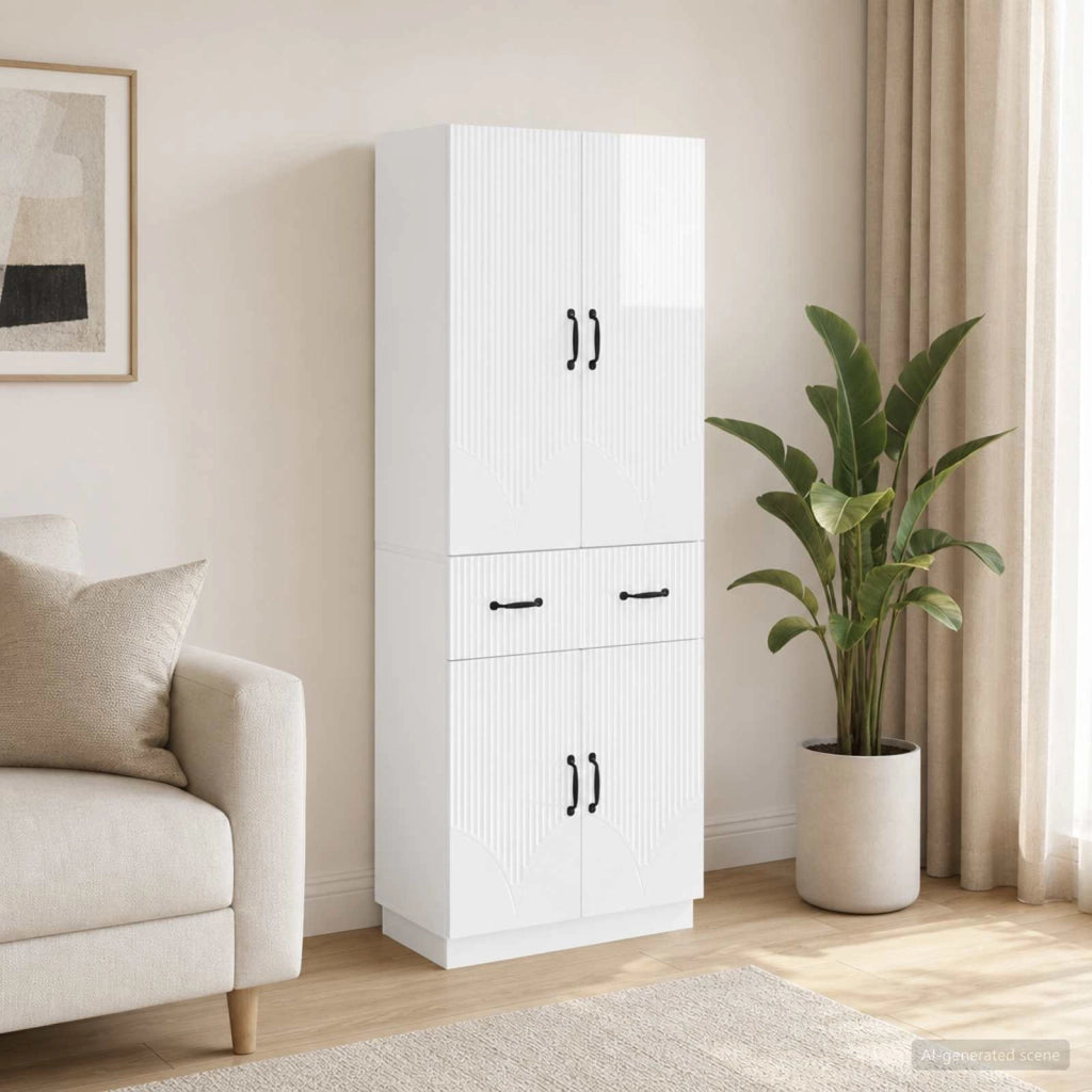 Set di armadi 2 pz Bianco Lucido Legno ingegnerizzato 3416830