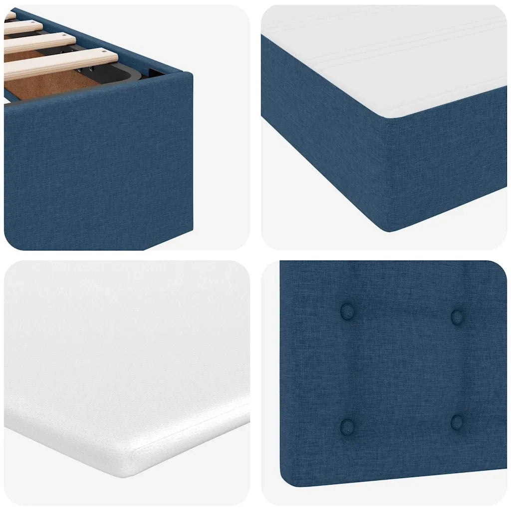 Letto con contenitore e LED con led Blu 200 x 200 cm Poliestere