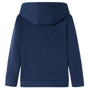 Felpa da Bambino con Cappuccio Blu Marino Mélange e Arancione 116 12776
