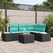 Set Divano da Giardino 5 pz Nero polyrattan 3347956