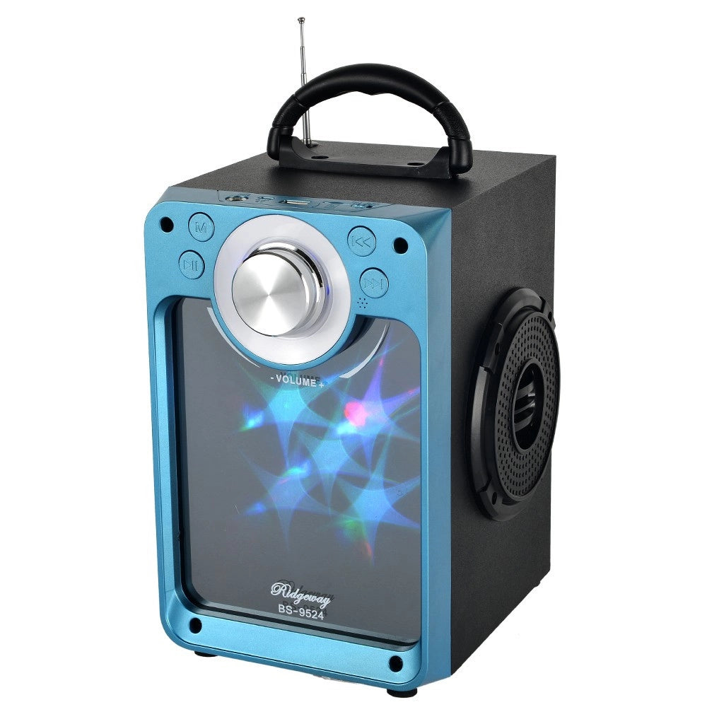 Trade Shop - Cassa Speaker Fm Bluetooth Ricaricabile Sd Usb Aux 2 Casse Portatile Bs-9524 -