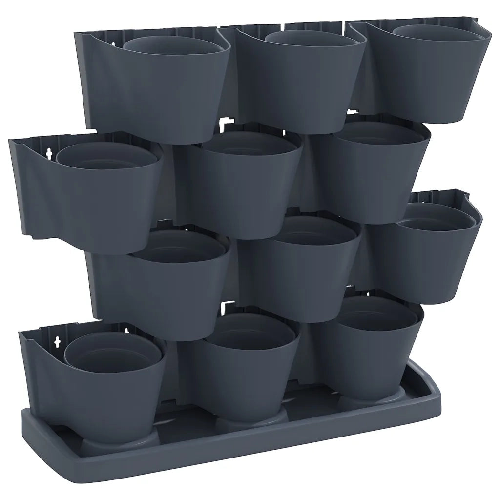 2 pz Set per Piante Giardino Verticale 1Antracite Polipropilene
