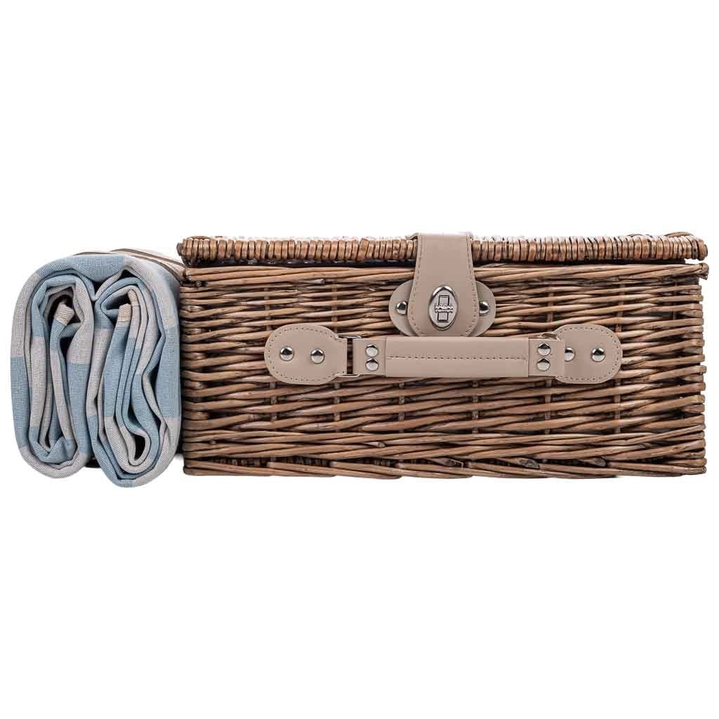 Cestino da picnic 2 servizi marrone 38x26x18cm