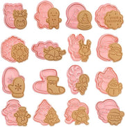 Decorazioni per dolci in forma 3D - 16 pezzi - Silicone - Decorazioni per torte - Cottura dei biscotti.