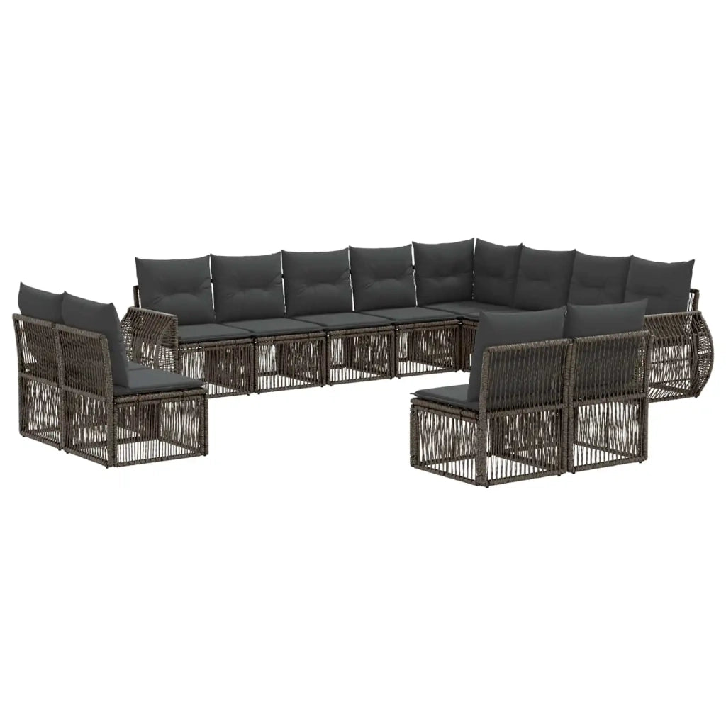 Set Divano da Giardino 12 pz Grigio e Grigio Scuro polyrattan 3435575