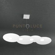 CLOUD SOSPENSIONE 4+3 LUCI BIEMISSIONE RETTANGOLARE BIANCO 1128-S4 R+3-BI