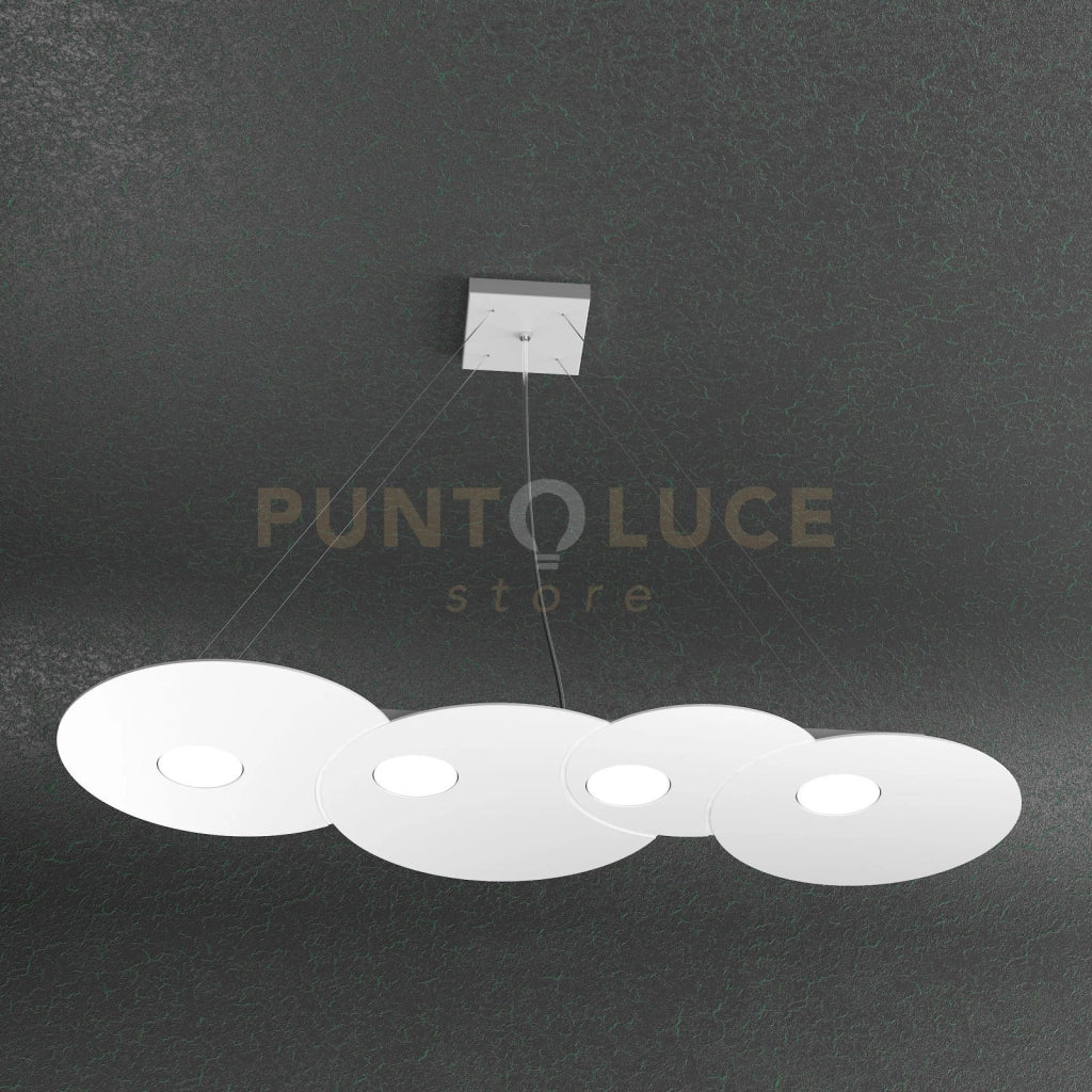 CLOUD SOSPENSIONE 4+3 LUCI BIEMISSIONE RETTANGOLARE BIANCO 1128-S4 R+3-BI