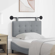 Testiera sospesa Con luce LED Grigio Chiaro Tessuto 3424366