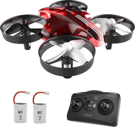 Drone Mini per Bambini RC Giocattolo Quadcopter Regalo per Principianti AT-66 - Plastico ABS Alta Qualità Anticaduta - Rosso