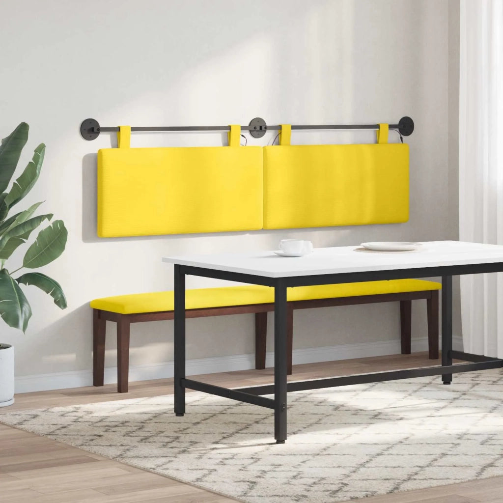 Testiera | Testata sospesa Con luce LED Giallo Chiaro Tessuto in Cords