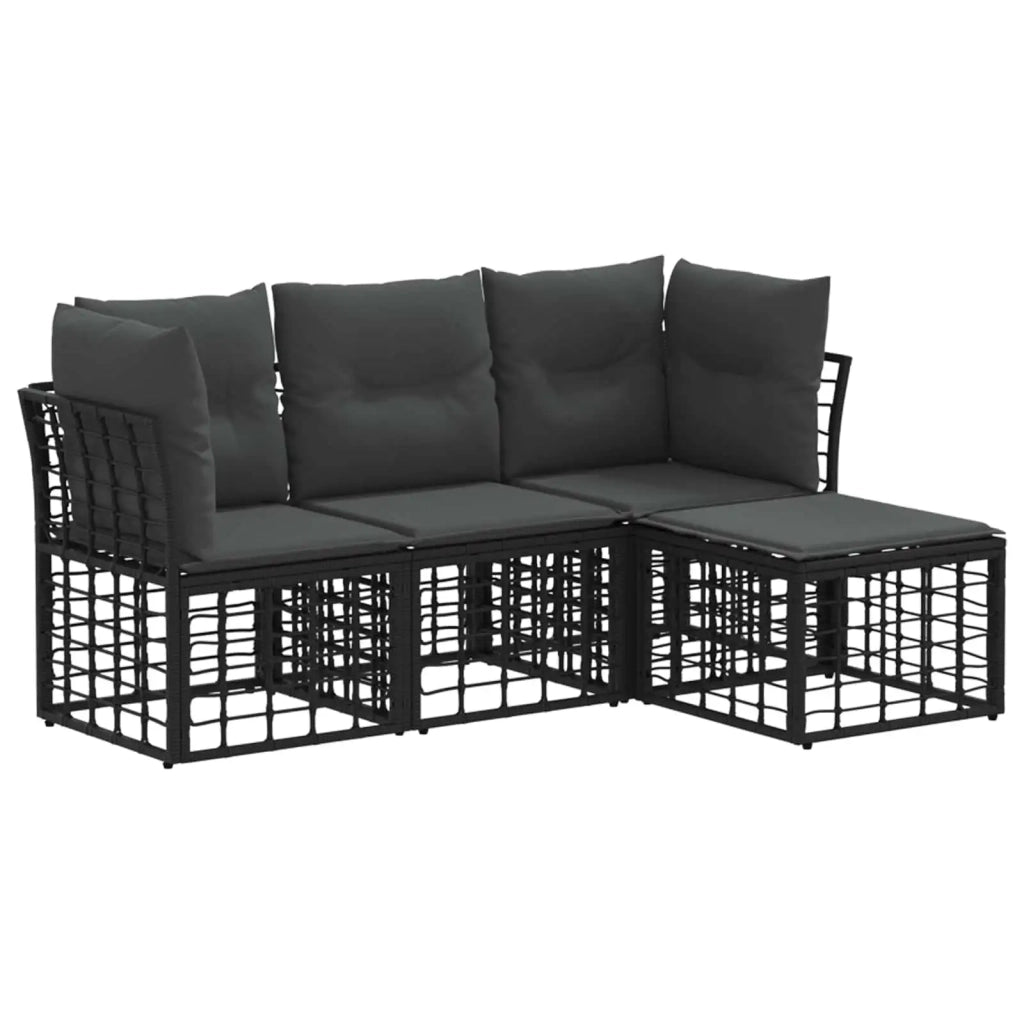 Set di divani da esterno Nero Poliestere 3437455