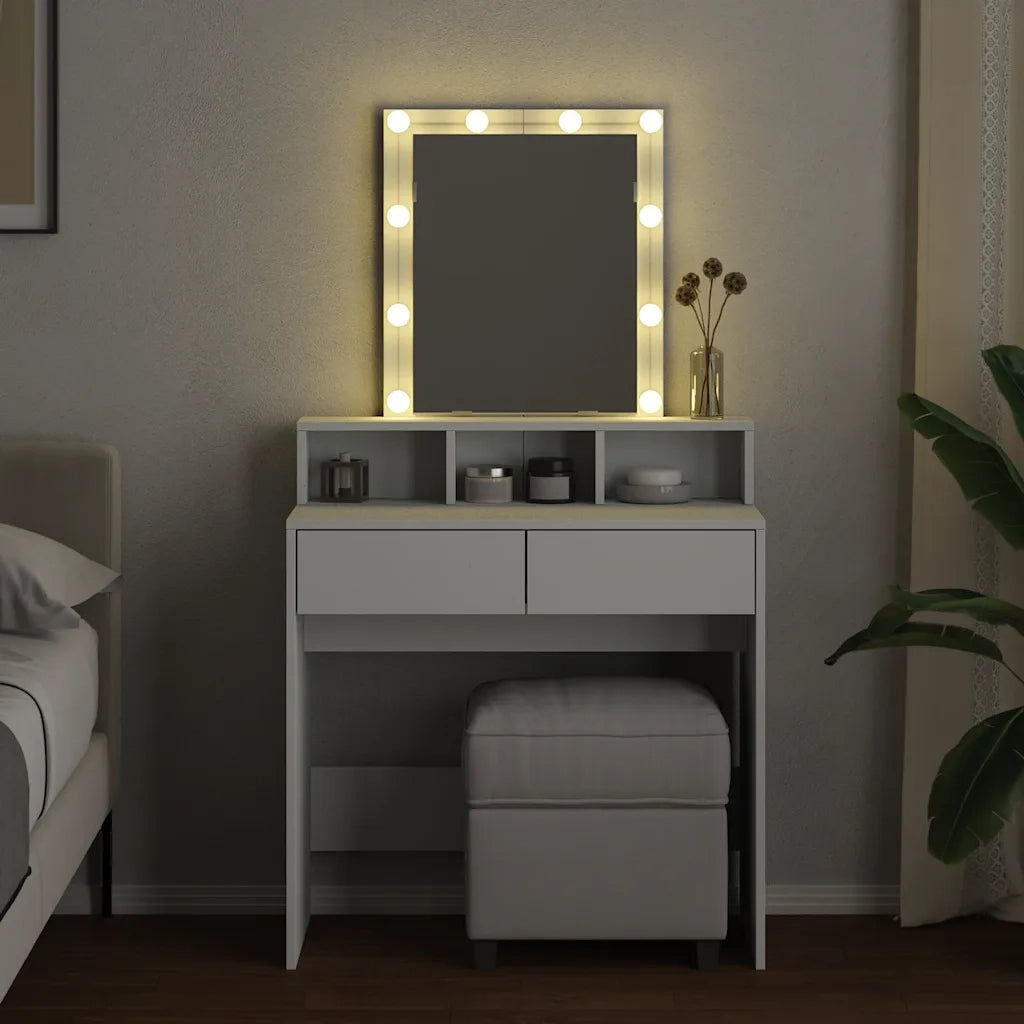 Toeletta con LED Bianca 80x41x144,5 cm 848178