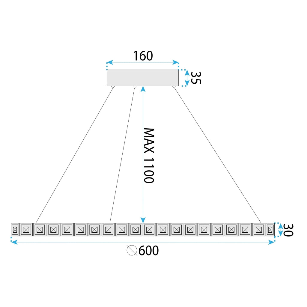Lampada Led Ms010-cp 59cm Chrome