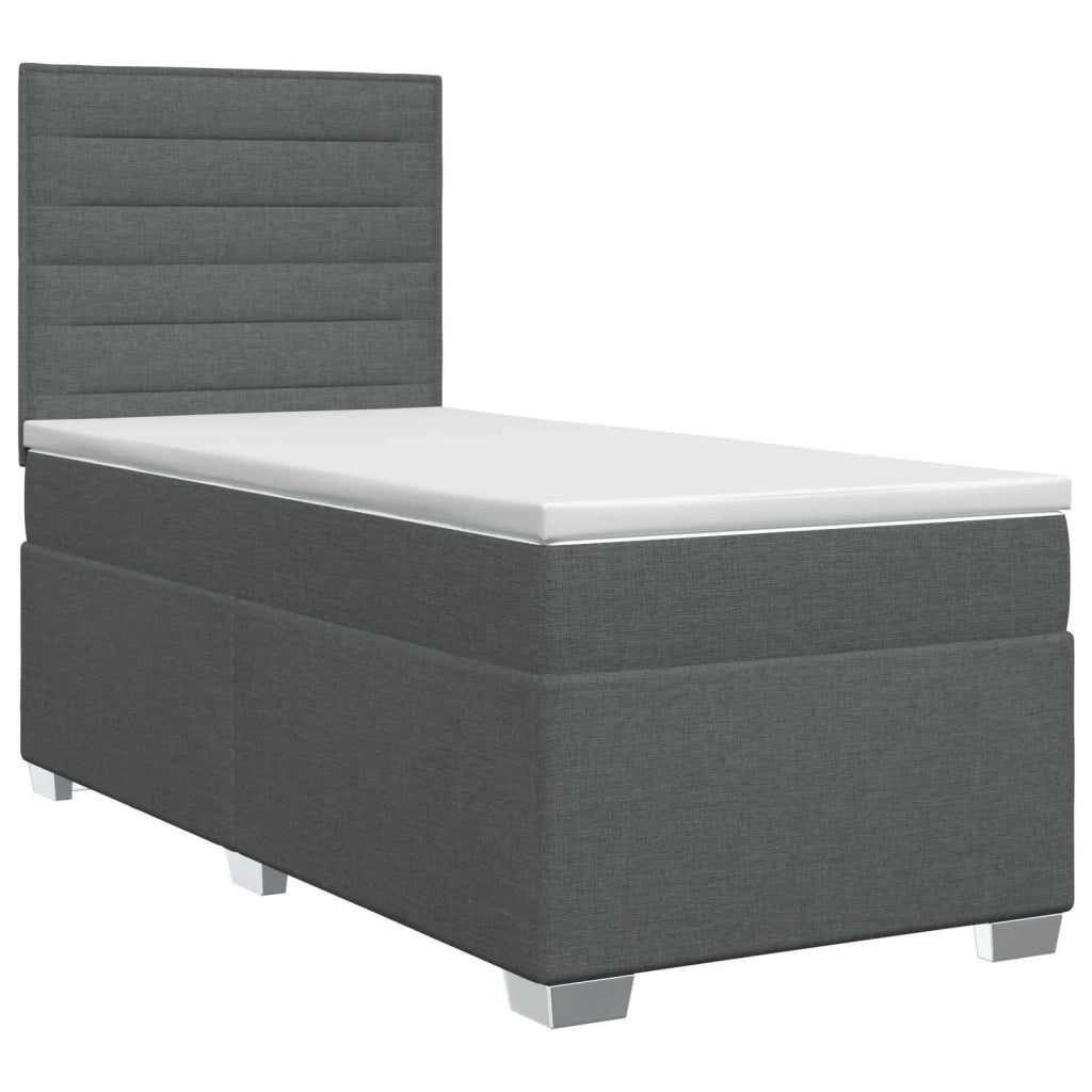 Letto box spring con materasso Grigio Scuro 100 x 200 cm 3453333