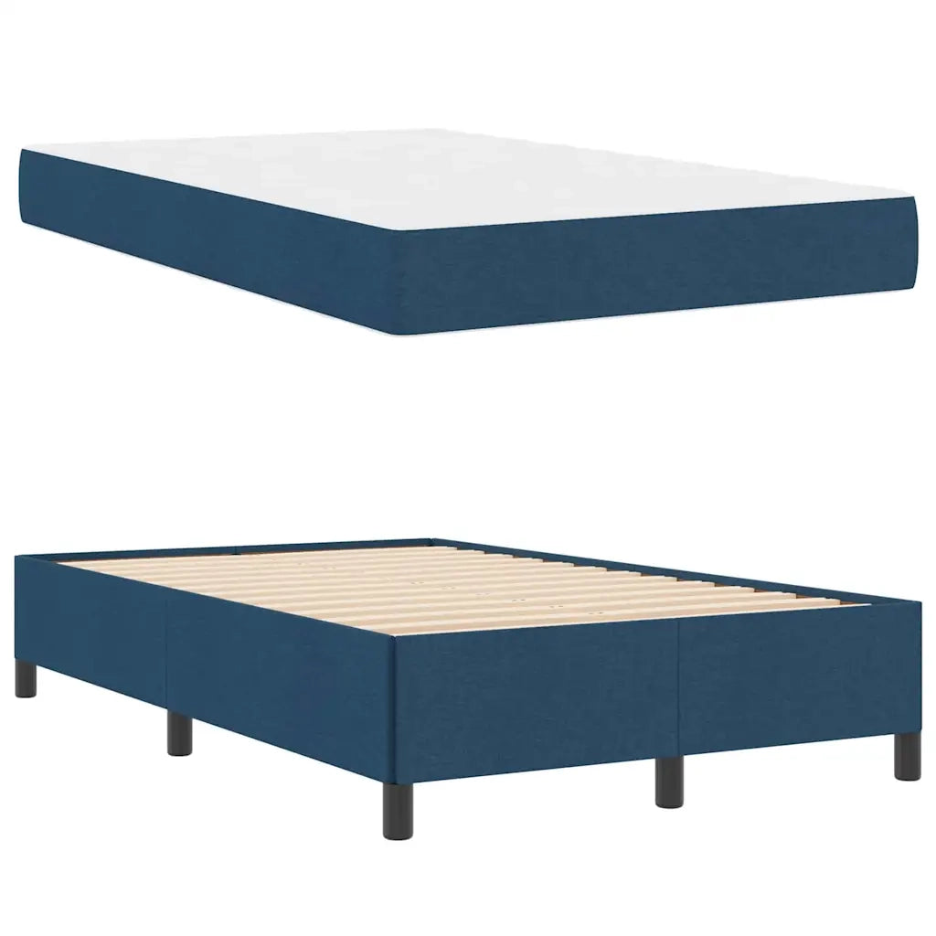 Letto a molle Blu 120 x 190 cm Tessuto