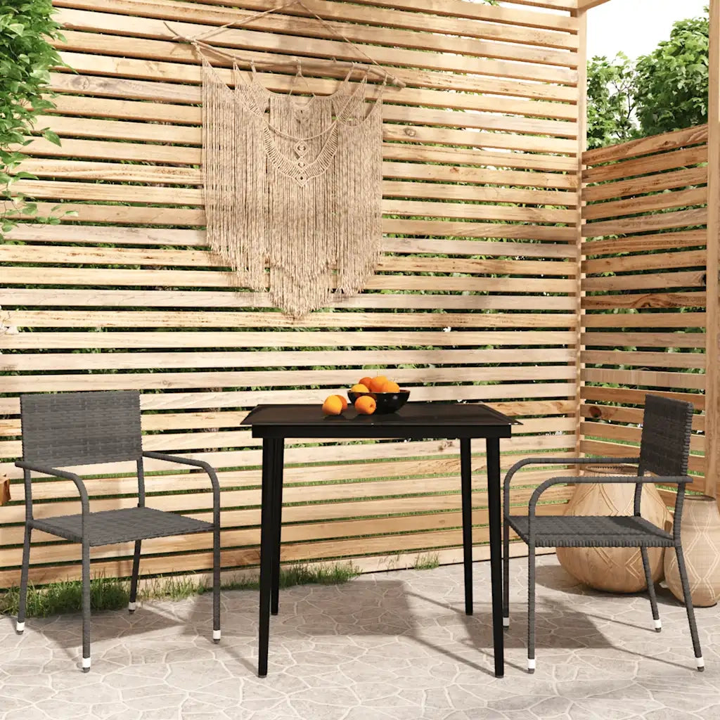Set Mobili da Pranzo per Giardino 3 pz Grigio