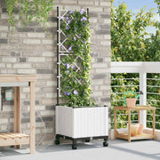 Vaso da Giardino con Irrigazione e Ruote Bianco PP 3422953
