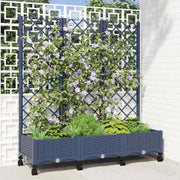 Vaso da giardino con grigliato e ruote Blu Grigio PP 3423053