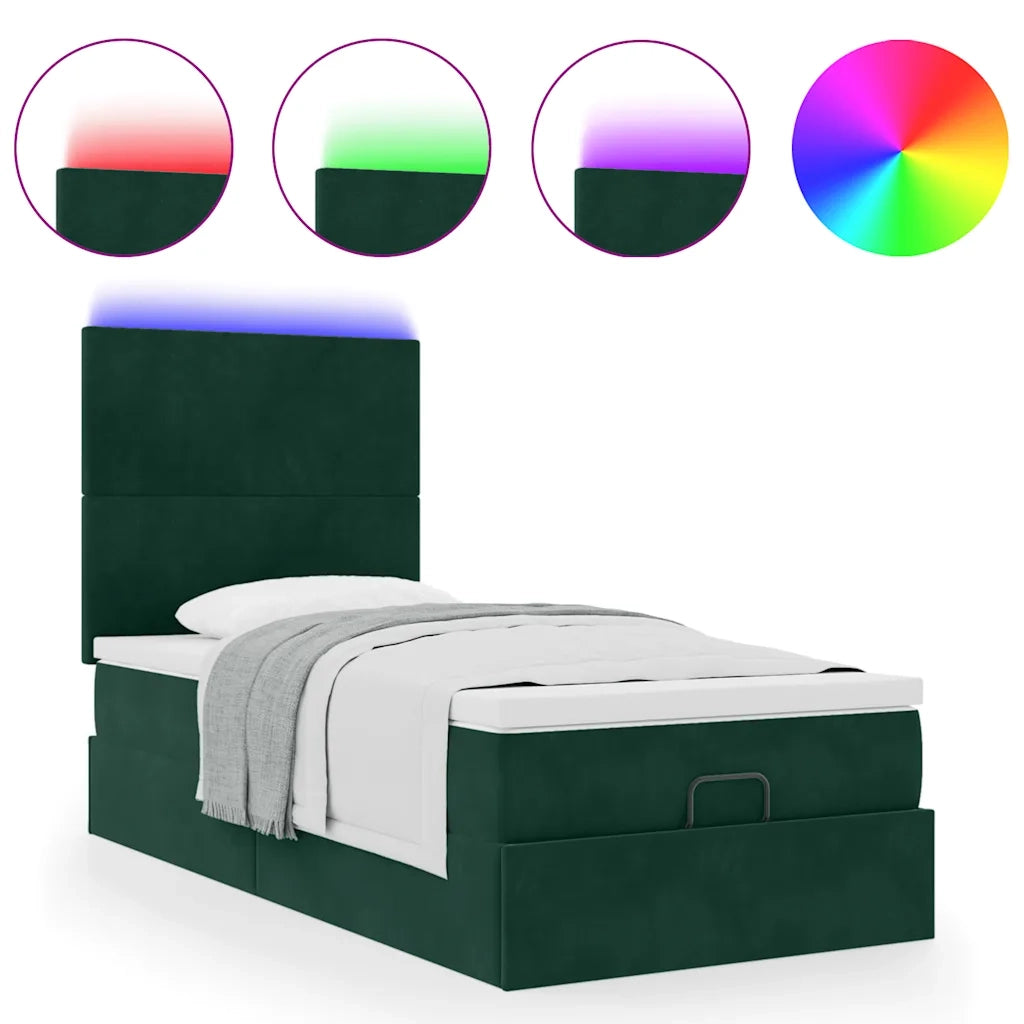 Struttura Letto Pouf con Materassi 90x200 cm in Velluto 3314225