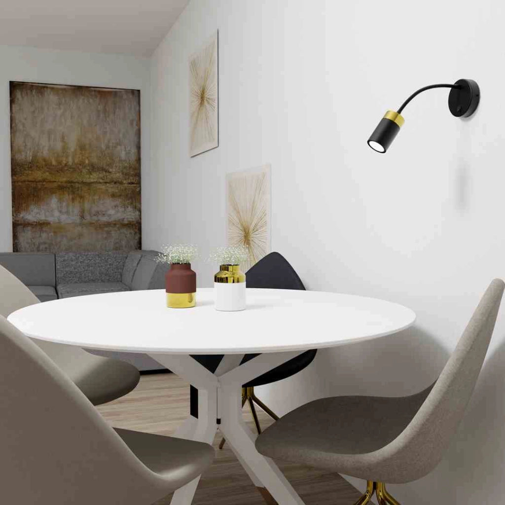 Applique LED Milagro Joker GU10 nero oro regolabile