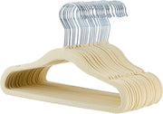 Slipvaste kleerhangers in velluto per bambini e bambine 30 pezzi beige