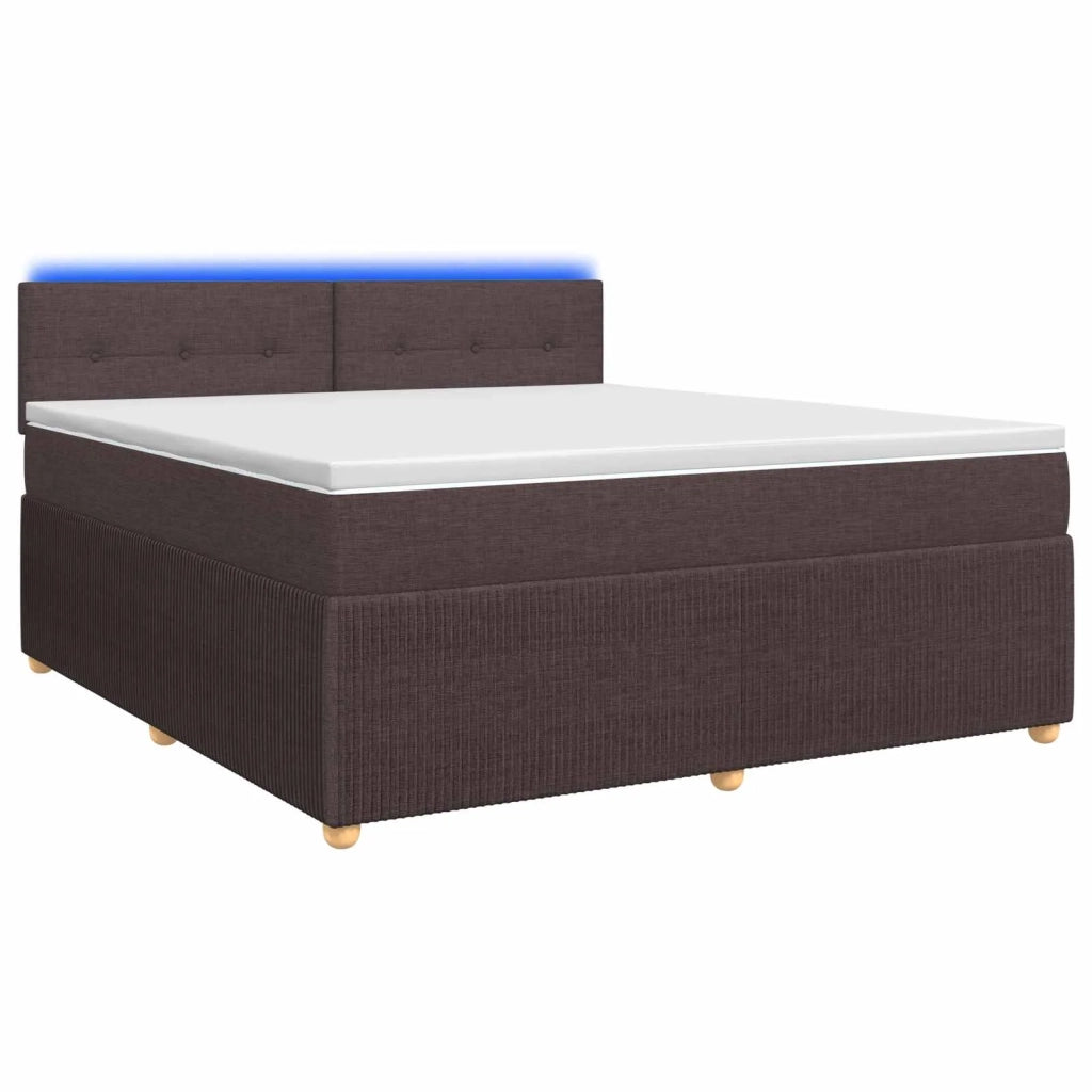 Letto box spring con materasso Marrone Scuro 140 x 190 cm 3452928