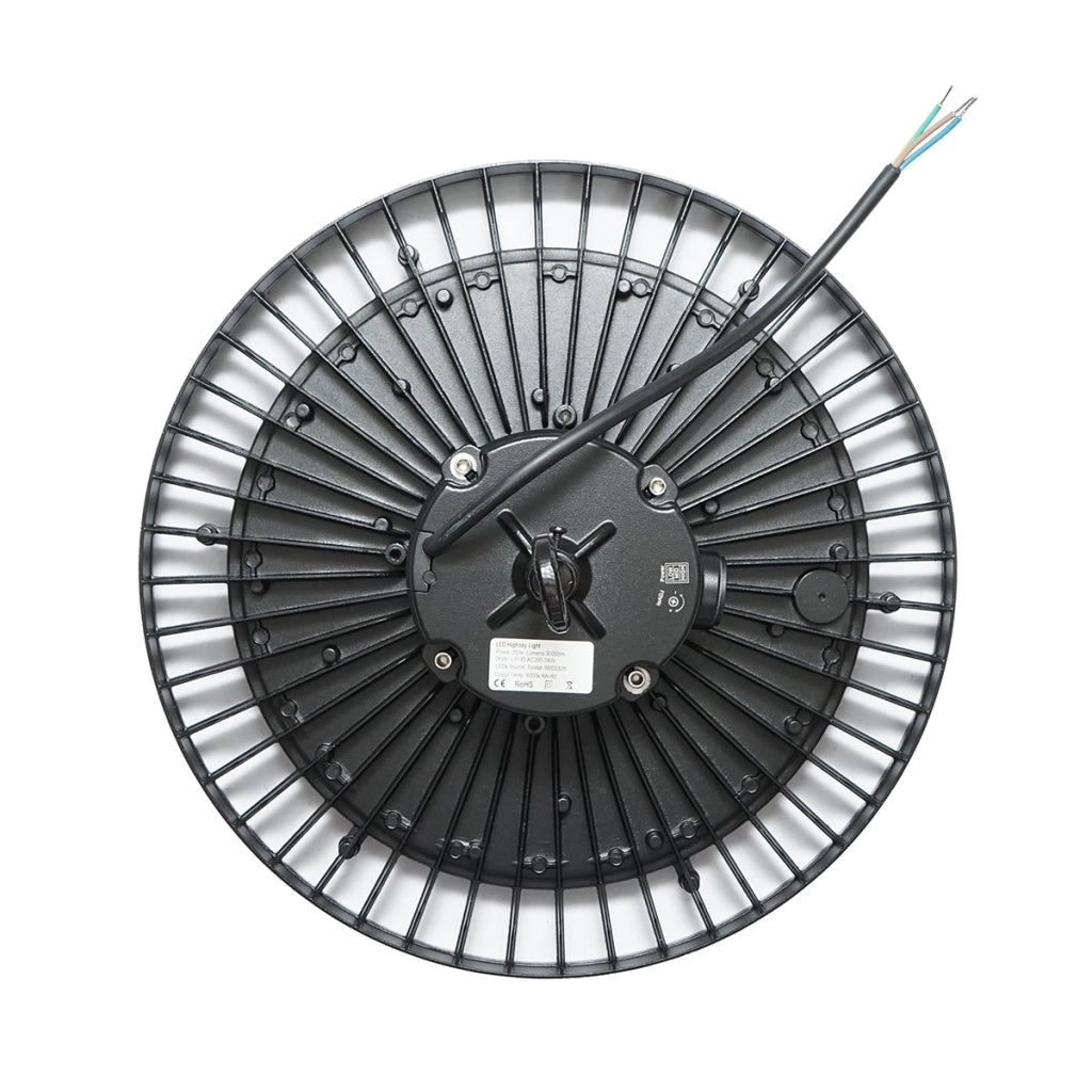 Lampada industriale LED High-Bay 200W, 220V, 6000K, 30000lm per capannoni, magazzini 380x140mm Breckner Germany