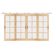 Kit Binari Porta Scorrevole 400 cm Acciaio Inossidabile Argento 3295772