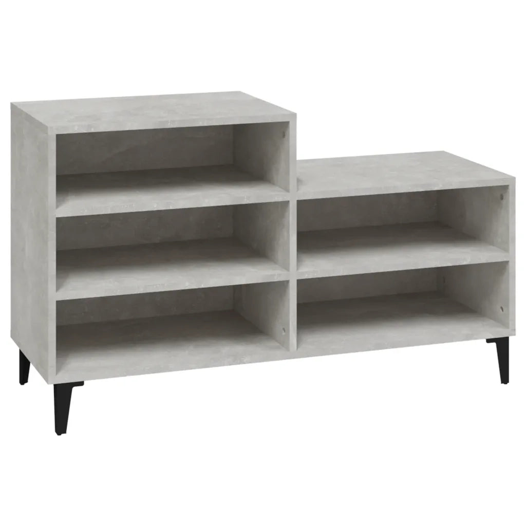 Scarpiera-Scaffale per scarpe Grigio Cemento 102x36x60 cm in Legno Multistrato 609640